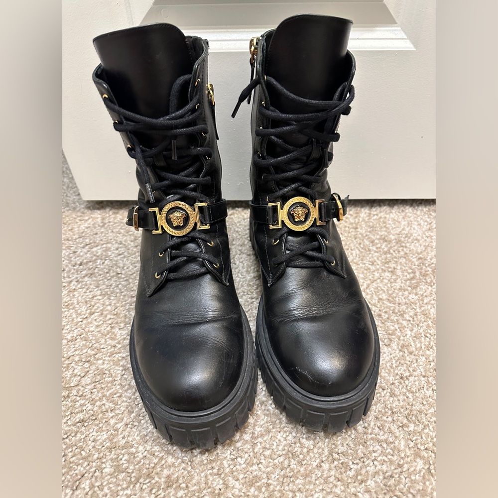 Versace Medusa Combat Boots